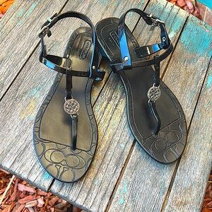 COACH Black Size 7B US/37 EU “Pansy” Jelly Flat Sandals